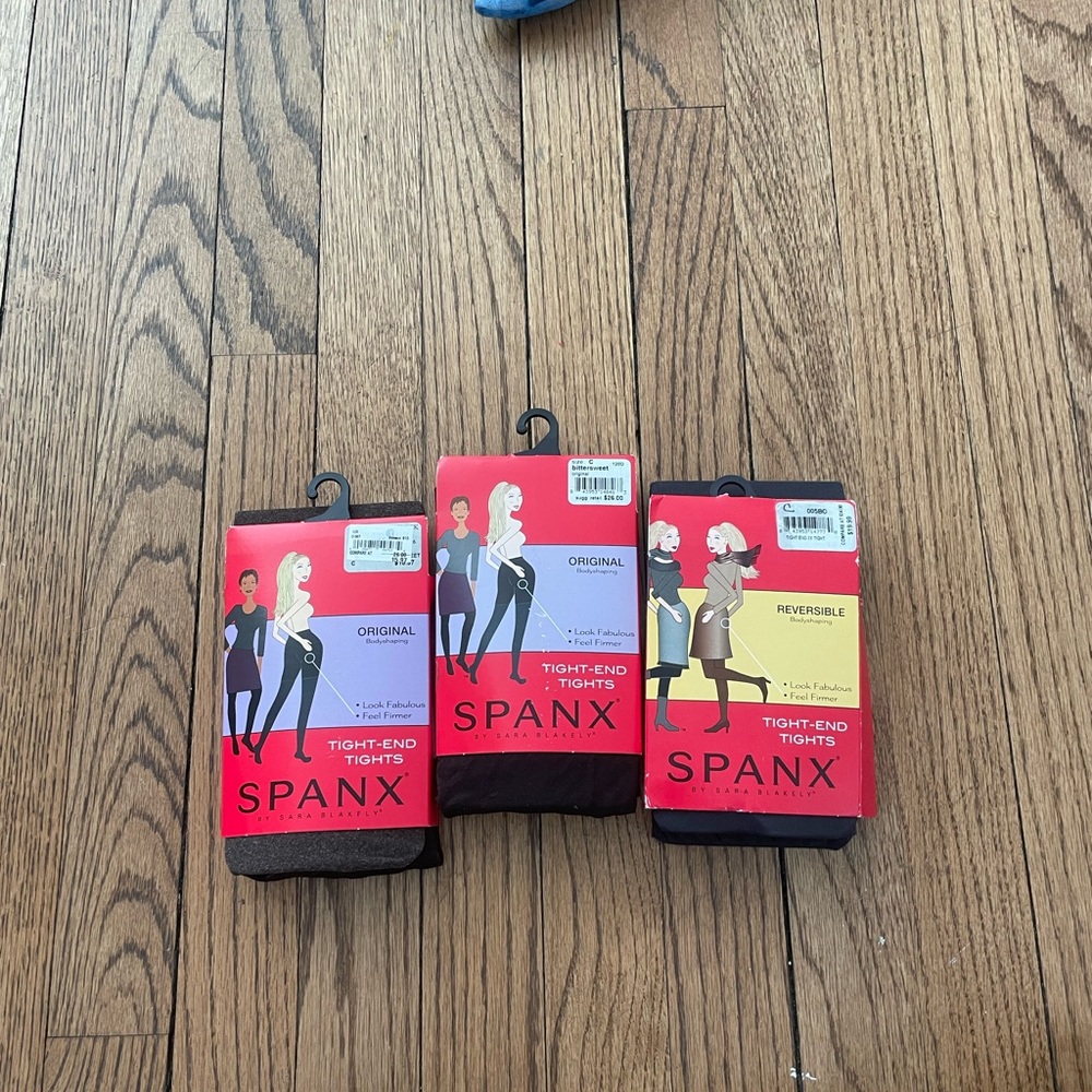 3 pairs of Spanx tights. Size c. NWOT.